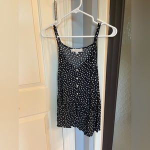 Loft Black & White Floral Peplum Top - Size M